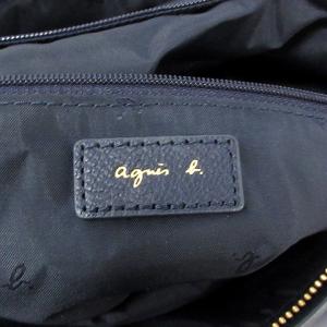 agnes b. ショルダーバッグ レザー ネイビー