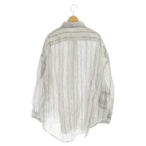 Plage ビッグシャツ ストライプ リネン 長袖 ホワイト グレー