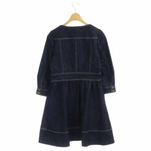 BURBERRY BLUE LABEL デニムワンピース 七分袖 36 ネイビー
