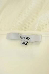 UN3D. 20SS キャミソールワンピース メッシュ アシンメトリー セミフレア ロング Vネック ホワイト