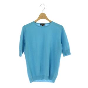 クルーネックショートスリーブニットセーター 1 ライトブルー