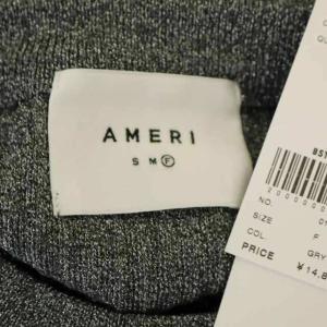 Ameri VINTAGE AMERI SEA ANEMONE KNIT TOP ラメニットトップス ベルト付き シルバー
