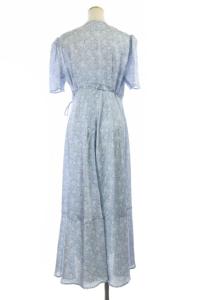 CELFORD 20SS 小花柄 カシュクール ワンピース ロング サックス ライトブルー