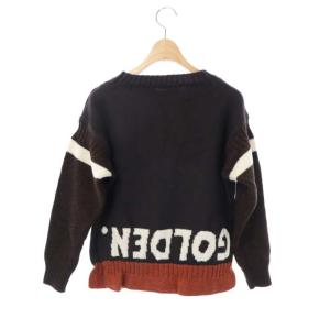 GOLDEN GOOSE 切替デザインクルーネックニットセーター XS ブラウン