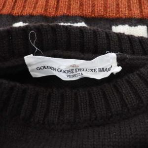 GOLDEN GOOSE 切替デザインクルーネックニットセーター XS ブラウン