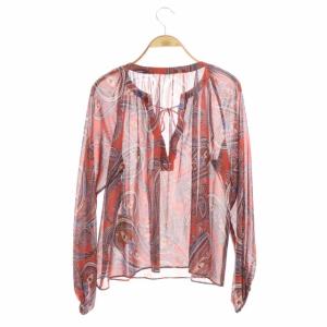 GRACE CONTINENTAL 19AWペイズリーカフタントップス 36 オレンジ