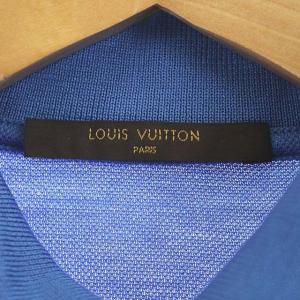 LOUIS VUITTON ポロシャツ ロゴ刺繍 XS ブルー
