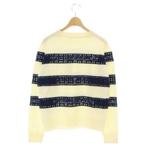 sacai luck ウール ボーダーニット プルオーバー アイボリー ネイビー