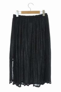me ISSEY MIYAKE 20SS ギャザースカート ロング フレア シアー ブラック
