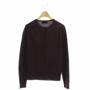 JOHN SMEDLEY クルーネックウールカーディガン S バーガンディ