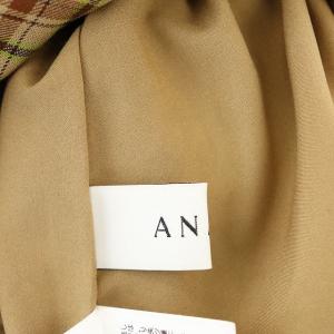 ANAYI 20AW ビスコースチェックフレアスカート 34 ベージュ