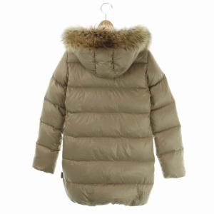 DUVETICA ファー付きダウンコート ロング フード ジップアップ 38 ライトブラウン