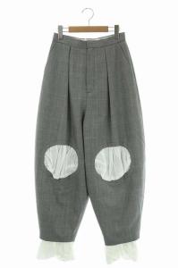 21AW グレンチェック ホールTROUSERS パンツ 38 グレー
