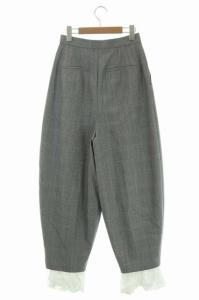ENFOLD 21AW グレンチェック ホールTROUSERS パンツ 38 グレー