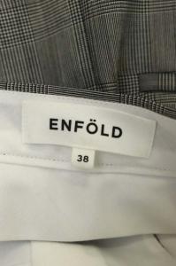 ENFOLD 21AW グレンチェック ホールTROUSERS パンツ 38 グレー