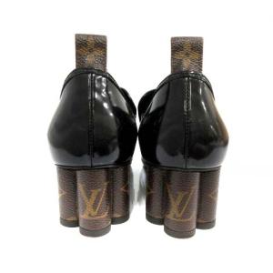 LOUIS VUITTON モノグラムローファー パンプス ラウンドトゥ 23cm 黒 茶