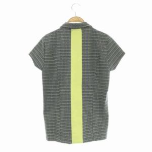 Maison Kitsuné 20SS ZIPPED POLO ポロシャツ ハーフジップ 総柄 M ネイビー ベージュ