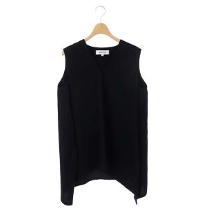 19AW エステルクロス Vアシンメトリータンクトップ ブラウス 38 ブラック