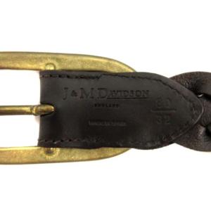 J&M DAVIDSON メッシュデザインベルト 編み込みレザー ゴールド金具 ブラウン
