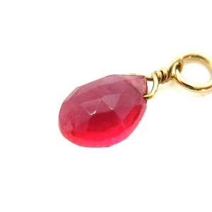 agete ピアスチャーム 両耳用 K10 ルビー レッド