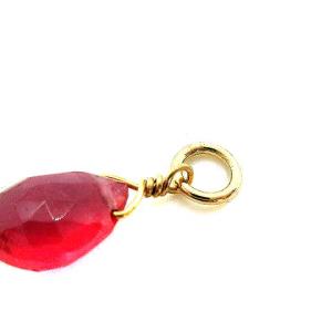 agete ピアスチャーム 両耳用 K10 ルビー レッド