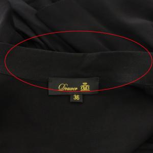 Drawer フレンチスリーブボウタイブラウス 36 ブラック