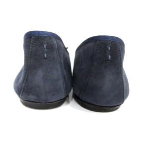 J&M DAVIDSON フラットシューズ バレエシューズ リボン スエード 37 ネイビー