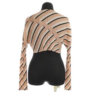 PLEATS PLEASE ISSEY MIYAKE イッセイミヤケ 19SS 総柄ショート丈プリーツブラウス 3 ピンクベージュ