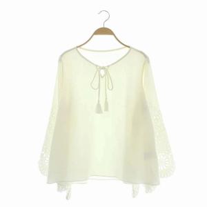 カットワークスリーブブラウス 36 ホワイト