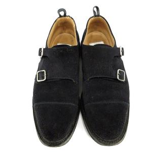 BLACK FLEECE BY Brooks Brothers スウェードダブルモンクストラップシューズ ローファー 7 25cm ネイビー