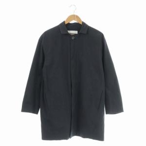 20SS コットンウォッシュドツイル ワークコート ミドル丈 比翼ボタン 34 ネイビー