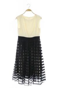 チュールチェックワンピース ホワイト