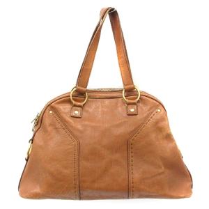 YVES SAINT LAURENT rive gauche レザーミューズバッグ ブラウン