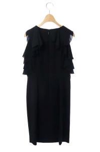 EPOCA 花柄レースノースリーブフリルワンピース I40 ブラック