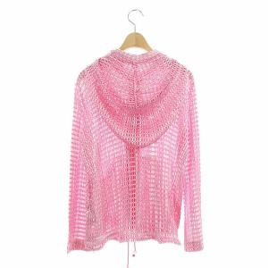 PLEATS PLEASE ISSEY MIYAKE イッセイミヤケ ポリコットンネットジップパーカー ピンク