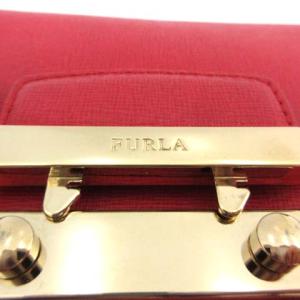 FURLA メトロポリス スタッズ付きチェーンショルダーバッグ ピンク