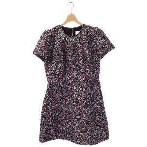 Floral Park Jacquard Dress 10 ブラック