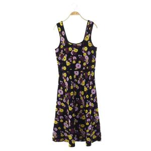 jacquard floral sweater dress M ブラック