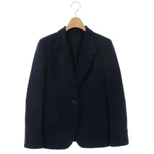 テーラードジャケット リネン混  背抜き 1 ダークネイビー