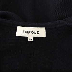 ENFOLD ミラノリブショートカーディガン 38 ネイビー