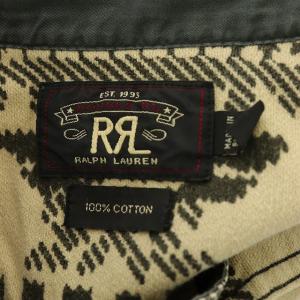 RRL 黒タグ チェック ワークシャツ 長袖 S ベージュ カーキ