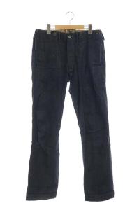 ボタンフライ デニムパンツ ジーンズ ストレート 32 ネイビー