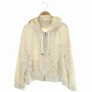 20SS リバーレースブルゾン ジャケット ジップアップ 36 ベージュ ホワイト