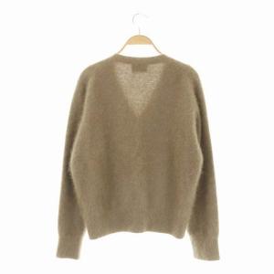 UNITED ARROWS UBCB ファー Vネック カーディガン ニット 長袖 前開き ブラウン