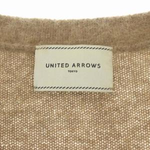 UNITED ARROWS UBCB ファー Vネック カーディガン ニット 長袖 前開き ブラウン