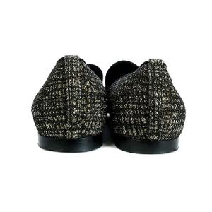 CHANEL ココマーク ラメ オペラシューズ ローファー グリッター ラウンドトゥ 25.5cm