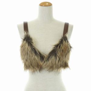 20AW ECO FUR BUSTIER ビスチェ フェイクファー レザー ブラウン ベージュ