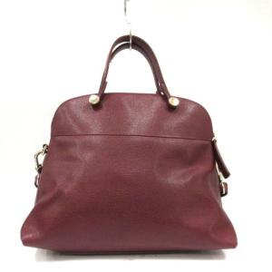 FURLA PIPERM レザーハンドバッグ ボルドー