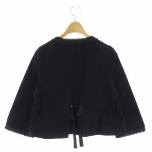 TO BE CHIC グログランボレロ ジャケット ノーカラー 40 ブラック