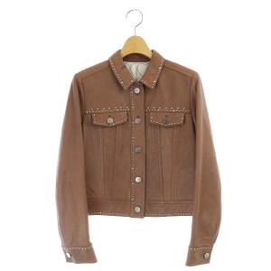 20AW スタッズレザージャケット ブルゾン 羊革 36 ココアブラウン
